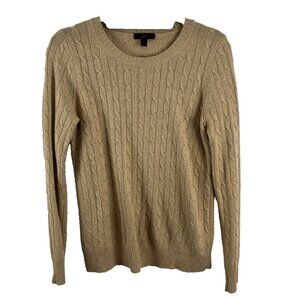 J. Crew Camel-Colour Wool-Blend Cable Knit Sweater Womens Size S